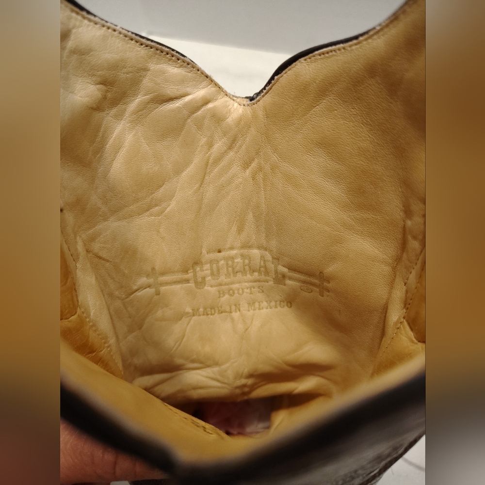 Brown Embroidered Leather Western Heeled Boots - Picture 10 of 15